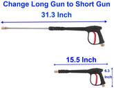 BEBEKULA Pressure Washer Gun with Replacement Extension Wand, M22 Adapter kit, Quick Connect Fitting, 5 Nozzle Tips, 31 Inch, 4000 PSI